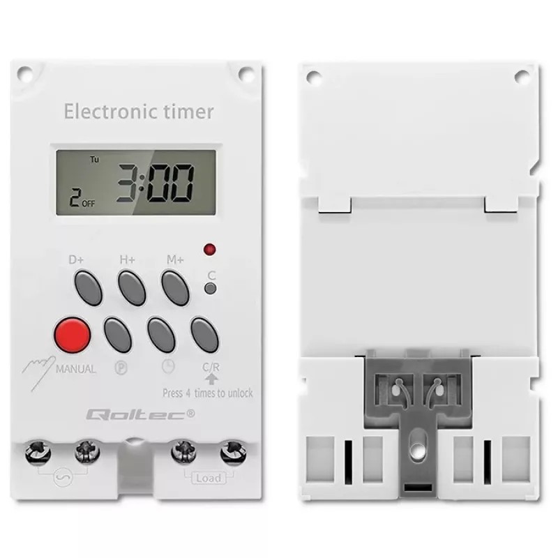 Elektroninen DIN-kiskokello QOLTEC PC0629 — 24V syöttö, 16A lähtö