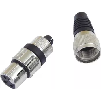 XLR 3-napainen liitin Omnitronic 30200111 — uros-/naaras-audioliitin mikrofonille ja ammattikäyttöön