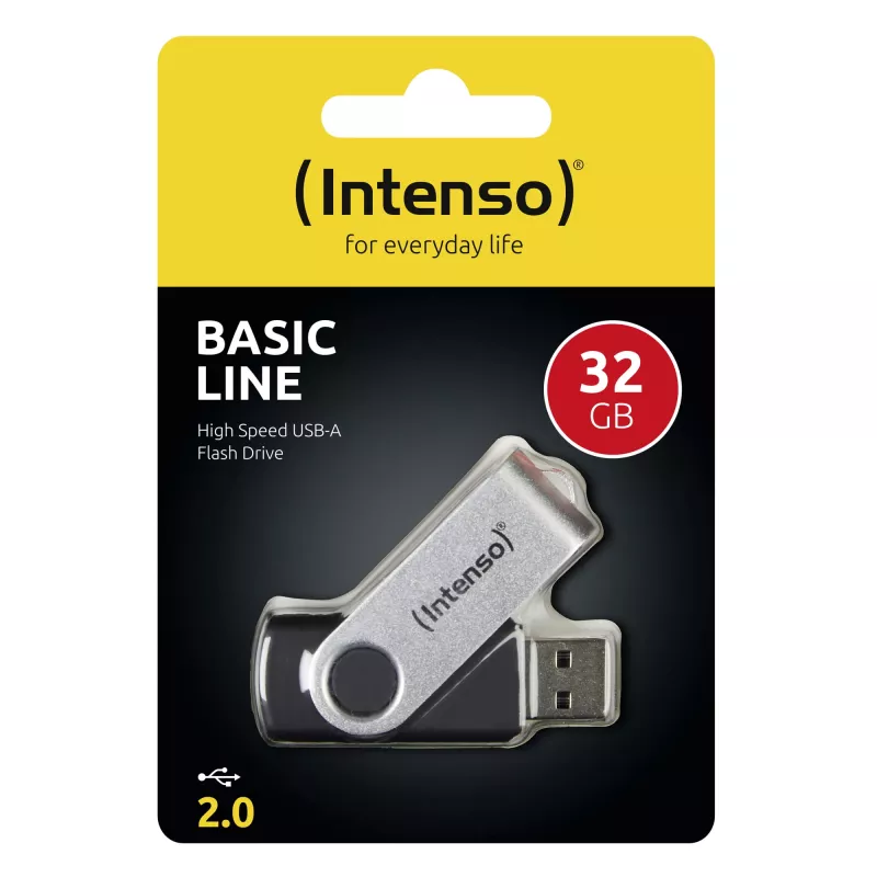 USB-muistitikku Intenso 32GB USB Type-A 2.0 musta hopea
