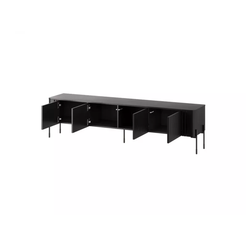TV-taso cama meble VERA 190x40x50 cm – mattamusta yläosa ja runko