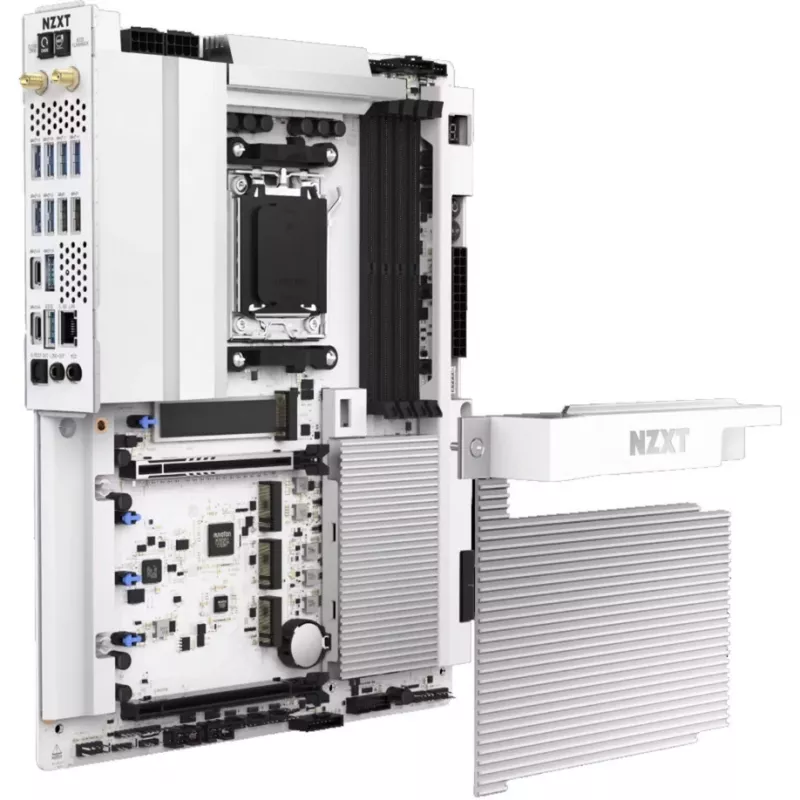 NZXT N9 X870E valkoinen AM5 DDR5 ATX emolevy