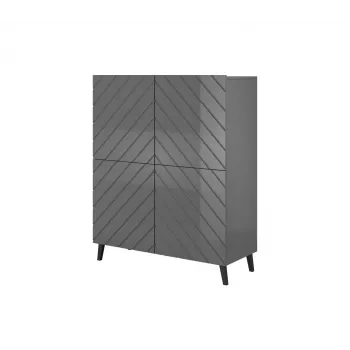 Hyllyyksikkö ABETO 100.5 x 40 x 121.5 cm grafiitti/kiiltävä grafiitti