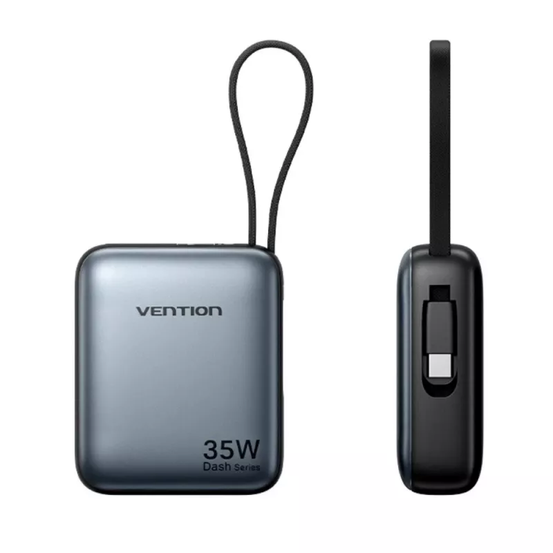 Vention FHEH0 varavirtalähde 10000 mAh 35 W USB-C-kaapelilla, harmaa