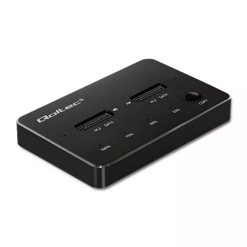 Qoltec 50310 -telakointiasema 2x SSD M.2 SATA NGFF USB Type-C