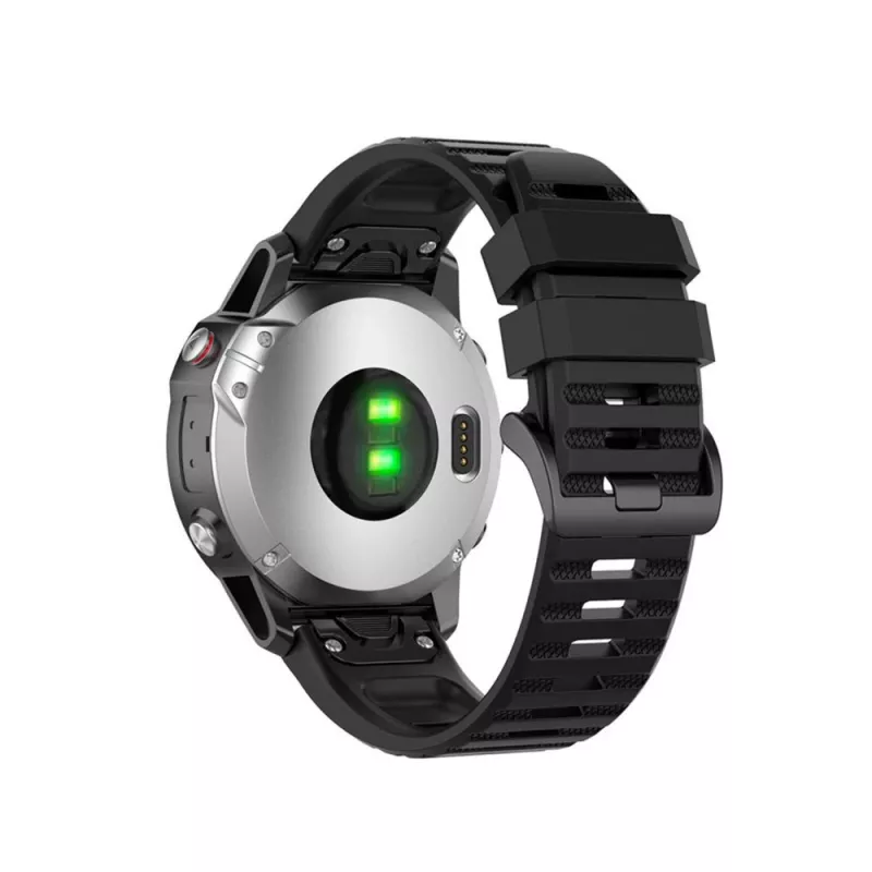 Silikoniranneke FIXED Garmin QuickFit 26mm musta — vara-kelloranneke 26 mm