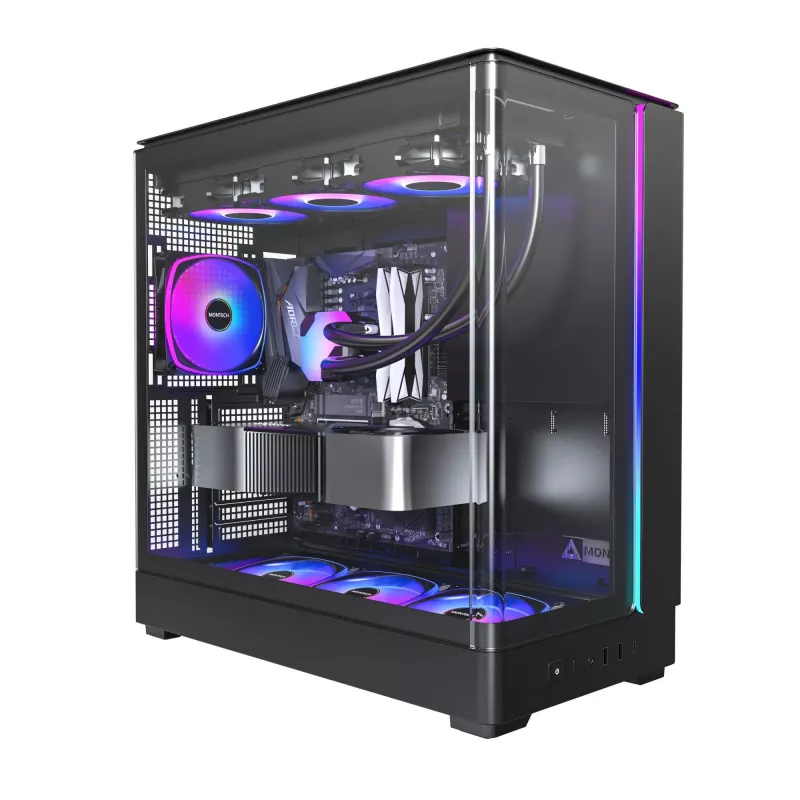 PC-kotelo Montech KING 45 PRO musta — micro ATX / Mini-ITX, Midi Tower