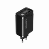 Laturi CANYON OnCharge 65RC integroidulla USB-C-kaapelilla, 65 W, 1x PD, 1x QC, EU-pistoke, musta