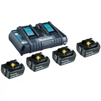 Makita - laturi + akku 4 x - Li-Ion - 5 Ah - 90 Wh - 2 x akun lataus - Makita DEADML801, DEADML810, DHP482, DJN161, DJS101, DSS501, DTD171, DUC254, DVR450, M