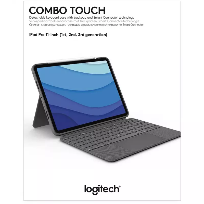 Combo Touch -kotelo näppäimistöllä US iPad Pro 11 1,2,3 gen harmaa