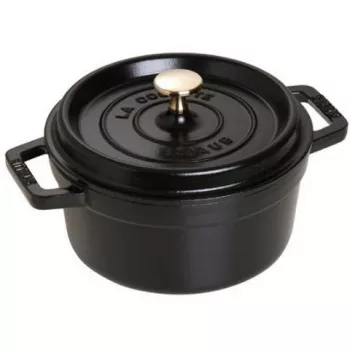 Staub La Cocotte 20 cm pyöreä, musta, valurauta (40509-487-0)