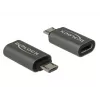 DeLOCK - USB-sovitin - USB-C (W) Micro-USB Type-B (M) - USB 3.1 Gen 1 - 2,8 cm - antrasiitti (65927)