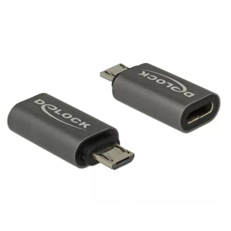 DeLOCK - USB-sovitin - USB-C (W) Micro-USB Type-B (M) - USB 3.1 Gen 1 - 2,8 cm - antrasiitti (65927)