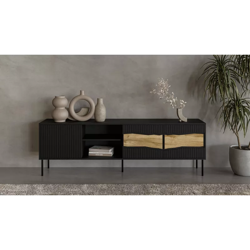 TV-taso cama meble INSERTO 3D1W 190x40x62 cm musta LED-valaistuksella