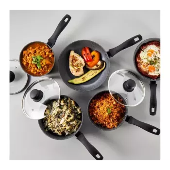 Viisiosainen Russell Hobbs pannusarja Metallic Marble RH02814EU7 – tarttumaton pinnoite, eri kokoja