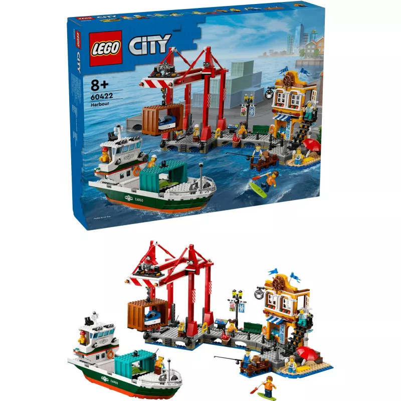 LEGO CITY 60422 merenrantasatama rahtilaivalla