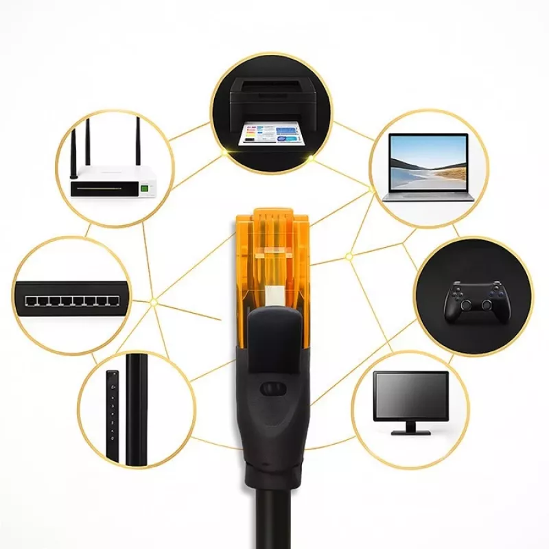 QOLTEC Ethernet-patchkaapeli UTP Cat6 10 m, 2×RJ45, musta
