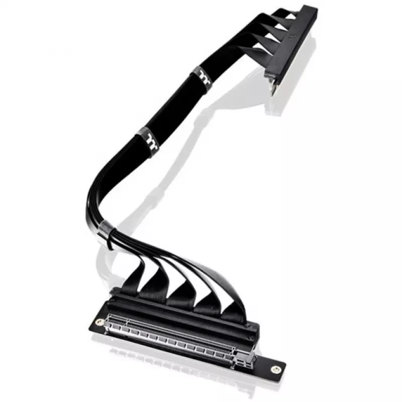 Thermaltake PCI-E 4.0 kaksinkertainen 90 asteen riser-kaapeli, 40 cm, musta