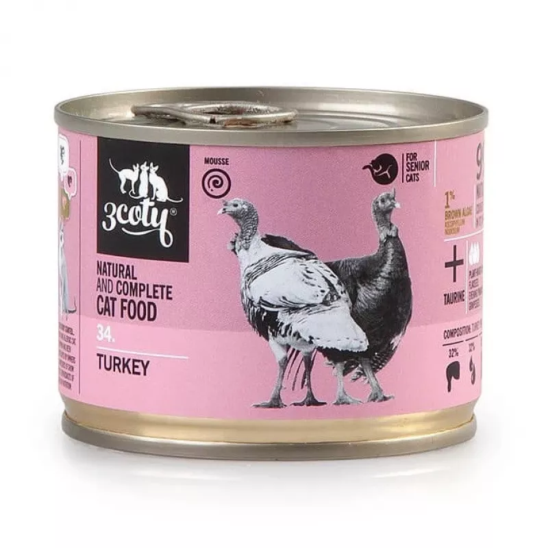 3COTY 34. kalkkuna senior - märkäruoka kissoille - 180g