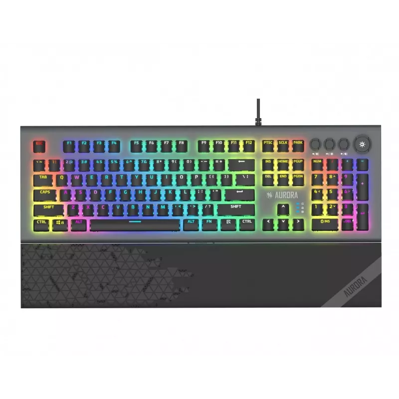 iBox Aurora K-5 näppäimistö USB QWERTY hopea