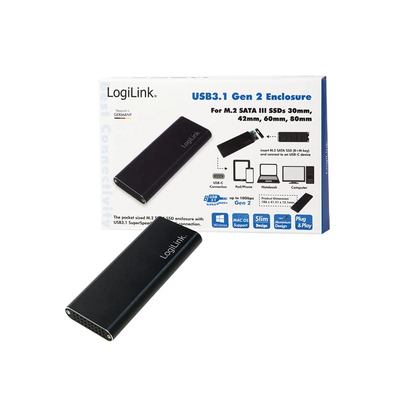 SSD-kotelo LogiLink UA0314 musta M.2