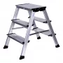Krause askelma 126030 — alumiini 3 askelmaa, enimmäiskorkeus 65 cm, 6.1 kg, 500 mm leveys