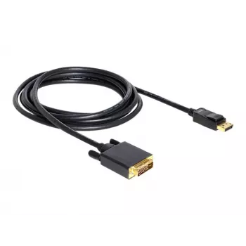 Delock kaapeli DisplayPort 1.1 uros > DVI 24+1 uros passiivinen 3 m musta (82592)