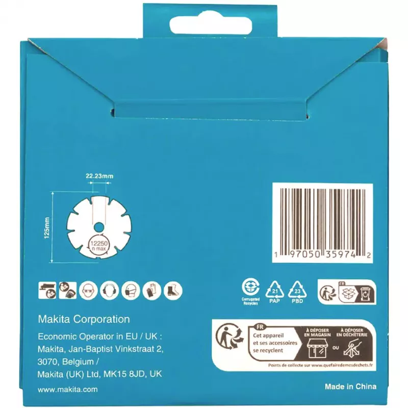 Timanttikatkaisulaikka Makita D-80086 125 mm halkaisija 22,23 mm reikä