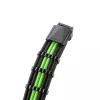 CableMod PRO ModMesh 12VHPWR kaapelin jatkosarja musta/vaaleanvihreä, 3-pin 16-pin sarja