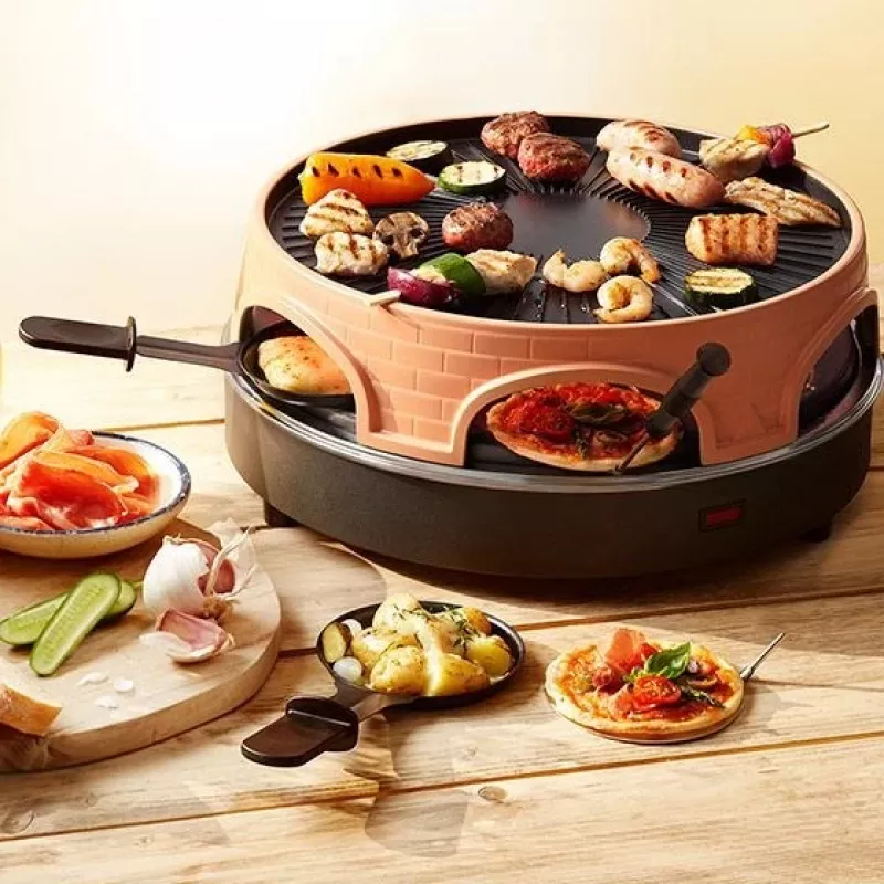 Emerio PO-113255.4 raclette-grilli 1500 W musta, ruskea
