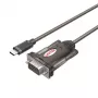Unitek Y-1105K USB-C–RS-232-sovitin, 1,5 m, musta