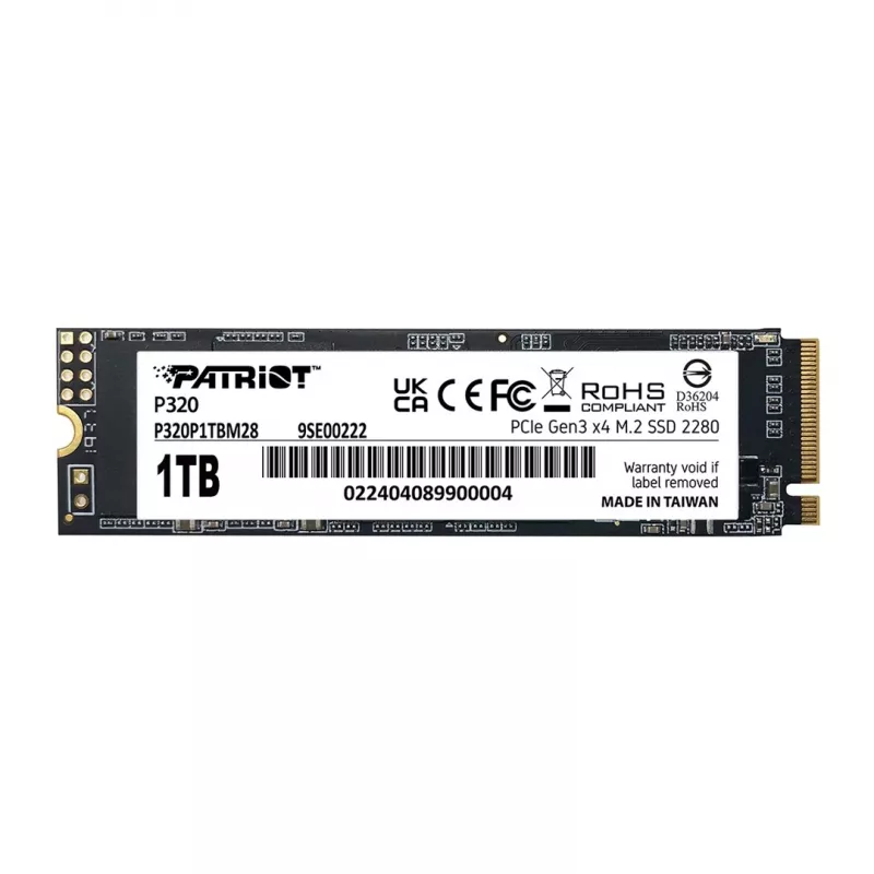 SSD-levy Patriot Viper P320 M.2 PCIe Gen3x4 512GB 3000MB/s
