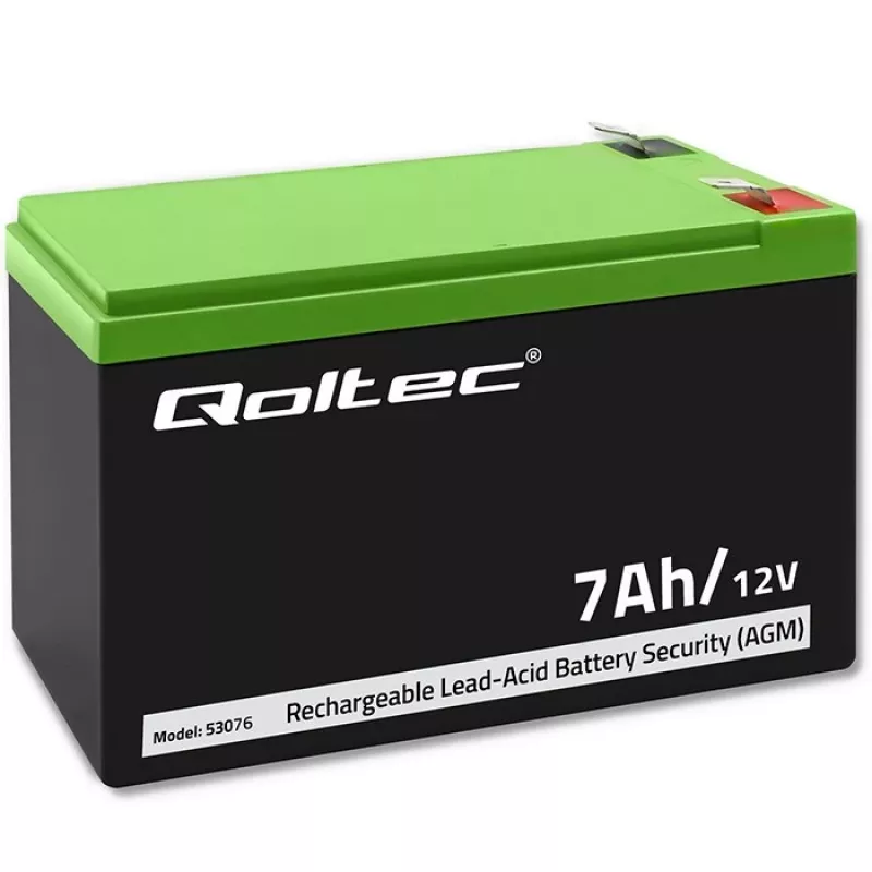 Qoltec 53076 AGM-akku | 12V | 7Ah | turvallisuus