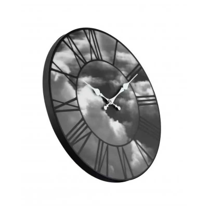 NeXtime kello 3037 Clouds, Ø39 cm, seinäkello, musta