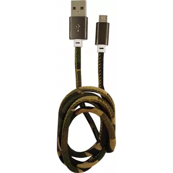 LC-POWER kaapeli USB-Micro-1M-5 1 m Woodland Camo, USB-A → Micro-USB (LC-C-USB-MICRO-1M-5)