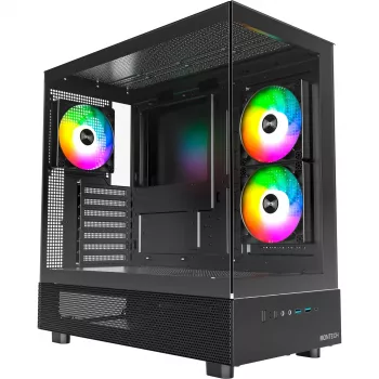 Montech XR Midi Tower, karkaistu lasi – musta