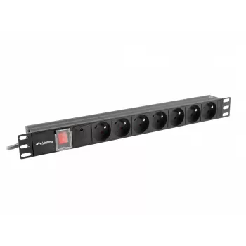 LANBERG PDU-07E-0200-IEC-BK PDU 1U 10A 7 pistorasiaa ranskalainen 2m musta