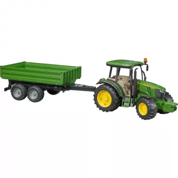 Traktorimalli BRUDER John Deere 5115 M kippikärryllä