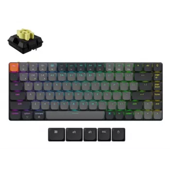 Mekaaninen näppäimistö Keychron K3X-B4 — 75% Low-Profile, johdollinen & Bluetooth 5.2, USB-C, RGB-valaistus, harmaa, akku jopa 124 h