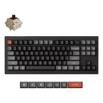 Mekaaninen näppäimistö Keychron V3 Ultra 8K – kaapeli & Bluetooth, QWERTY, RGB, musta