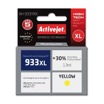Yhteensopiva mustekasetti ActiveJet AH-933YRX HP 933XL CN056AE, keltainen, 14 ml, kunnostettu