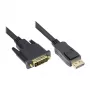 Good Connections liitäntäkaapeli DisplayPort - DVI-D 24+1 - 24K kullatut kosketinpinnat - OFC - musta - 1 m