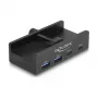 Delock 64262 ulkoinen USB 5 Gbps 4-porttinen hubi, 2x USB Type-A ja 2x USB Type-C, lukitusruuvilla