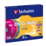 VERBATIM 43297 Verbatim DVD+RW ohut Jewel Case 5 4.7GB 4x väri