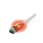 Easylan CS1OWADAD0030 RJ45-verkkokaapeli, verkkokaapeli CAT 6a S/FTP 3 m valkoinen LED-valolla 1 kpl