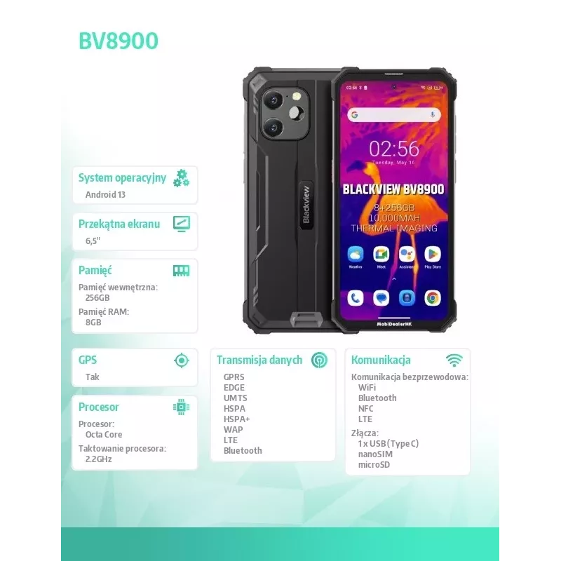 Blackview BV8900 8/256 musta