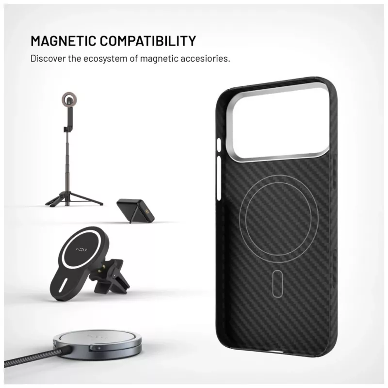 Suojakotelo FIXED Apple iPhone 17 Pro Max — aramidikuidut, musta