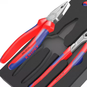 9780 vaahtomuovisisusta KNIPEX pihtisarja 1, 3-osainen musta/harmaa, Tool Rebel -työpöytävaunuun