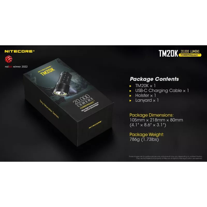 Taskulamppu Tiny Monster SERIES/20000 lumenia TM20K Nitecore