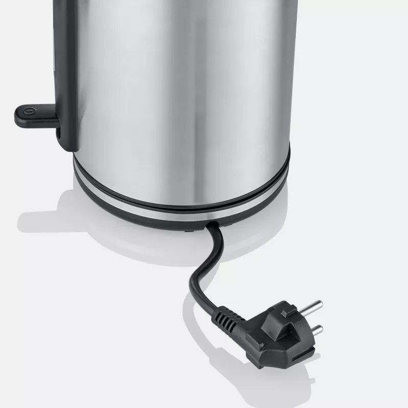 Severin WK 3449 vedenkeitin — 1,7 l, 2400 W, ruostumaton teräs/muovi, musta-hopea