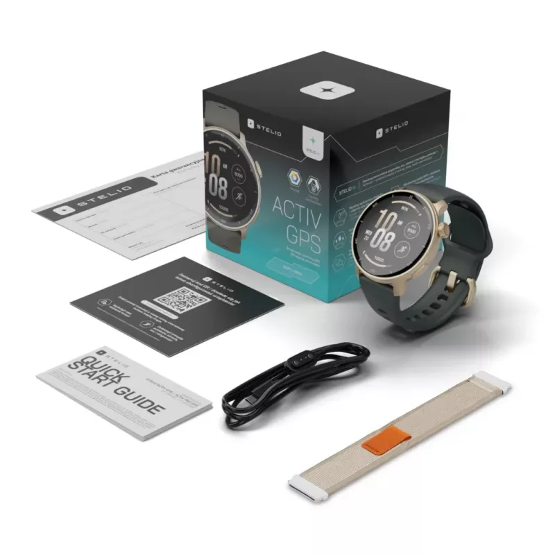 Älykello Stelio STSWA101GD Activ GPS 46 mm kulta — 46 mm GPS-älykello, kultainen kuori